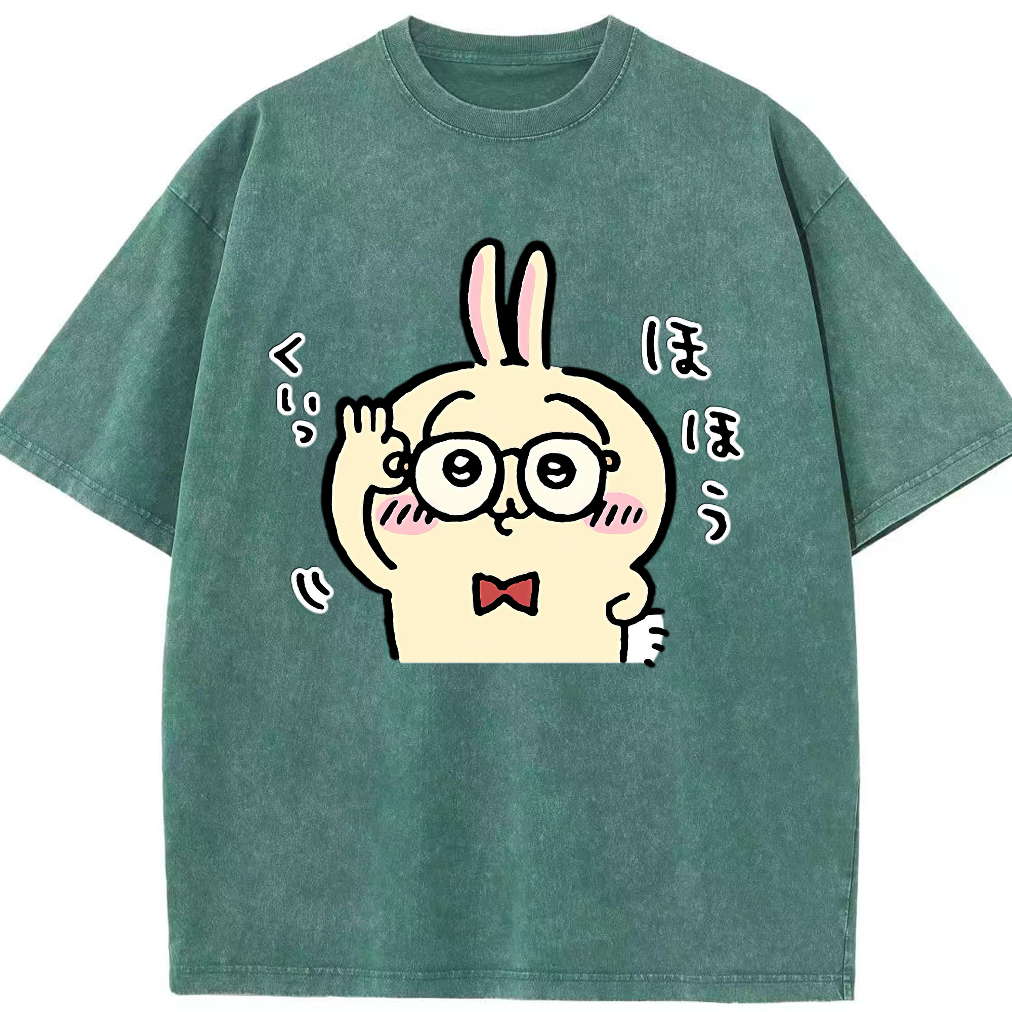 （画像用） ちいかわ うさぎ Chii-kawa usagi 綿100% ヴィンテージ風 半袖Tシャツ（フロントプリント）